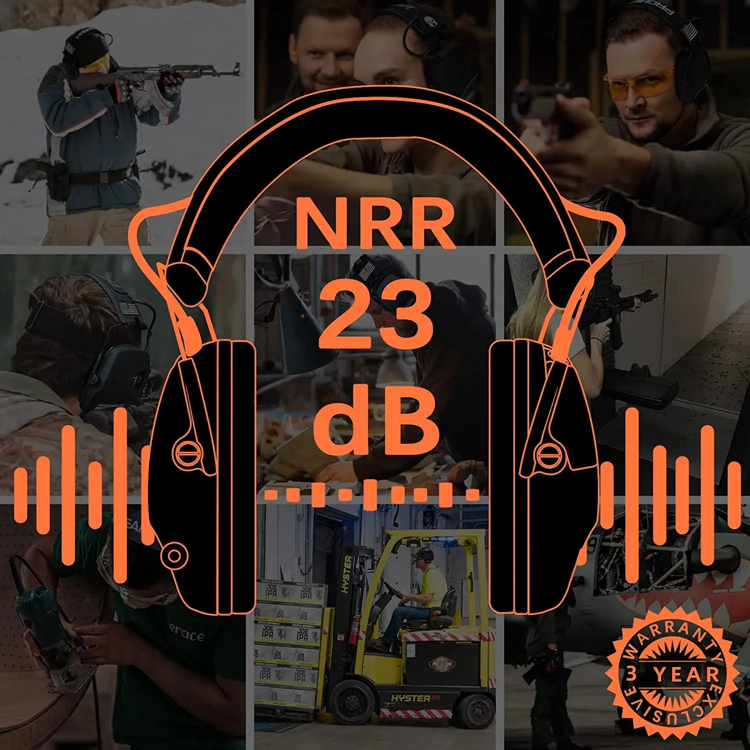 حماية الأذن ZOHAN الإلكترونية لحماية السمع Sparta Active Protector للرماية، سدادات أذن NRR 23 ديسيبل لتقليل الضوضاء